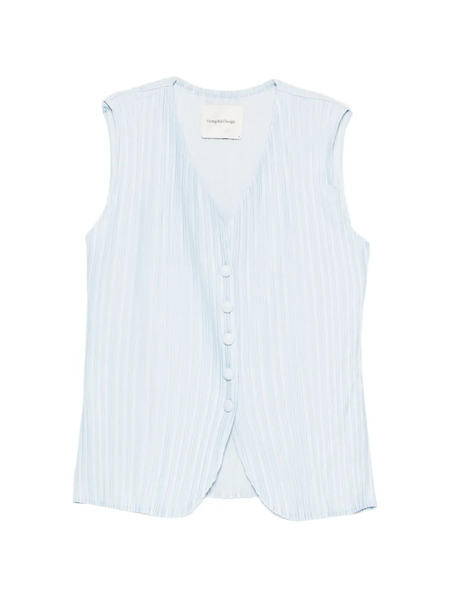  Gongdid Design Chaleco Plisado - Azul 