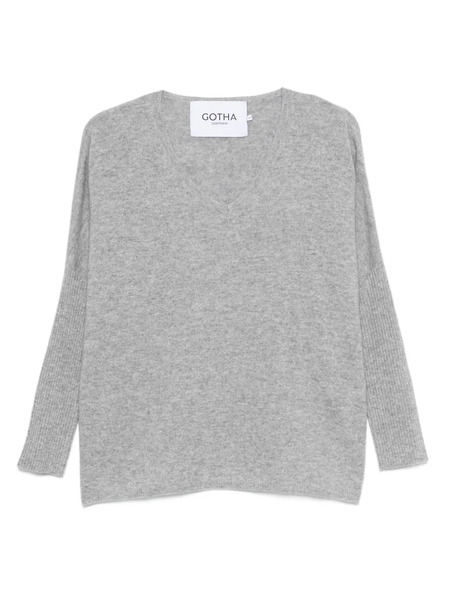  Gotha Jersey Con Cuello En V - Gris 