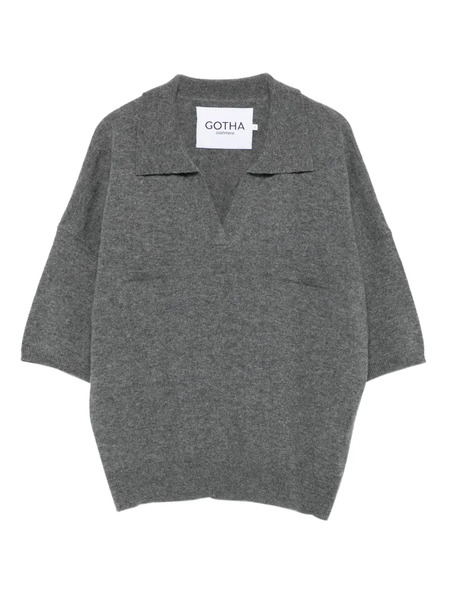  Gotha Polo Con Cuello En V - Gris 