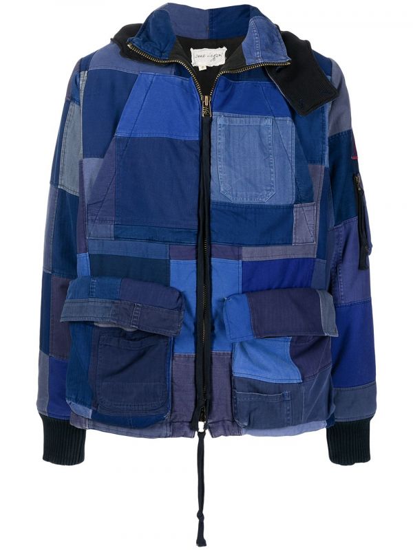  Greg Lauren Abrigo Con Diseño Patchwork - Azul 