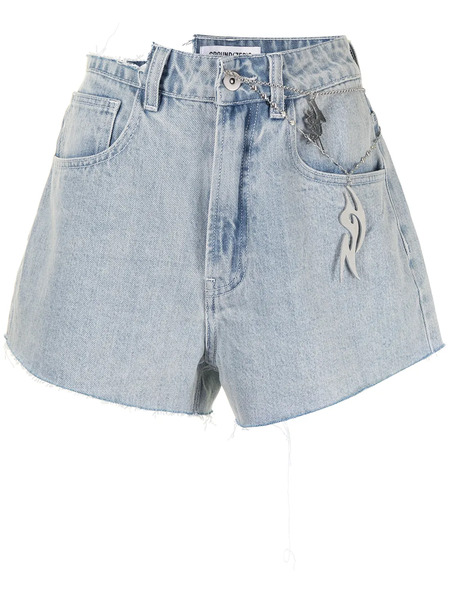 Ground Zero Pantalones Vaqueros Cortos Con Efecto Envejecido - Azul 