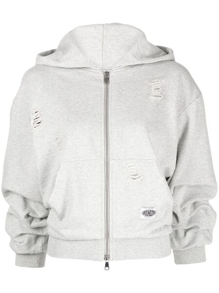  Ground Zero Sudadera Con Capucha Y Efecto Envejecido - Gris 