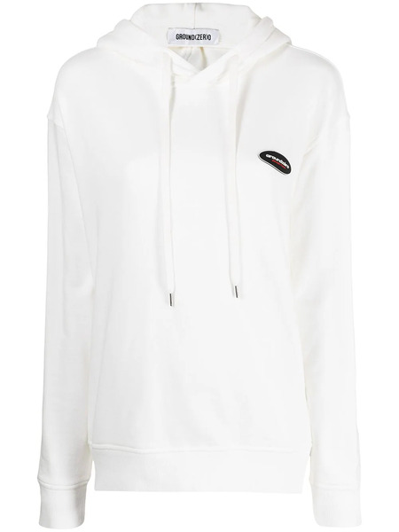  Ground Zero Sudadera Con Capucha Y Parche Del Logo - Blanco 