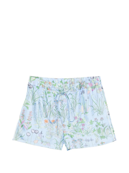  Gucci Bermudas Con Estampado Floral - Azul 
