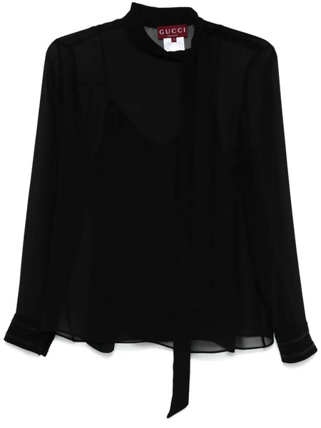  Gucci Blusa De Seda - Negro 