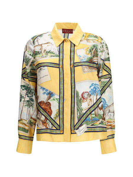  Gucci Camisa Con Botones - Amarillo 