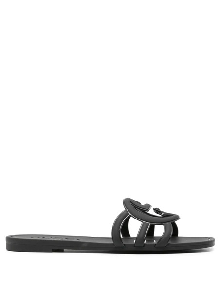  Gucci Chanclas Interlocking G - Negro 