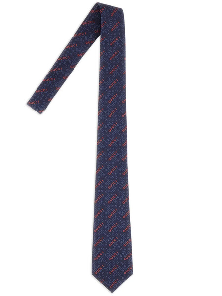  Gucci Corbata Bordada - Azul 