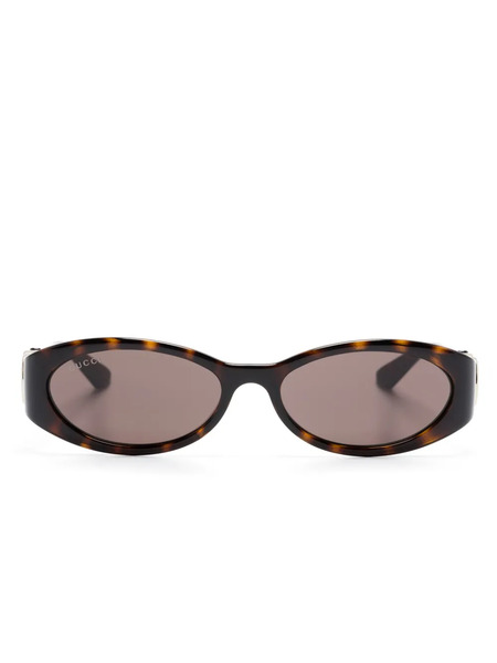  Gucci Eyewear Gafas De Sol Con Montura Oval - Marrón 