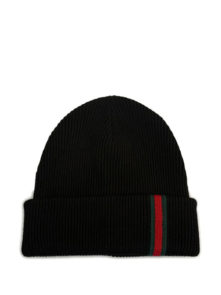  Gucci Gorro Con Tribanda Web - Negro 