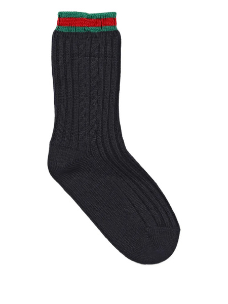  Gucci Kids Calcetines Con Ribete Web - Azul 