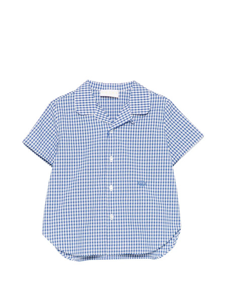  Gucci Kids Camisa A Cuadros Gingham - Azul 