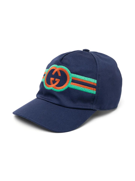  Gucci Kids Gorra Con Logo Interlocking G - Azul 