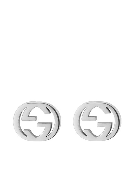  Gucci Pendientes Con Logo Doble - Plateado 