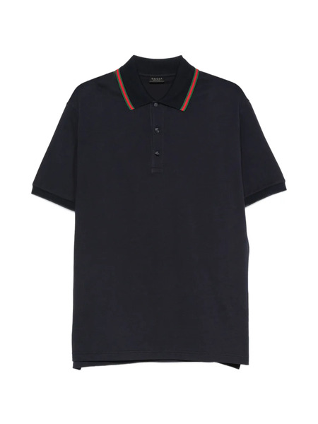  Gucci Polo Con Tribanda Web - Azul 