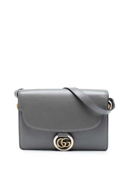  Gucci Pre-owned Bandolera Ring Torchon Pequeña De Piel De Becerro Texturizada Con Logo Gg 2016-2025 - Gris 