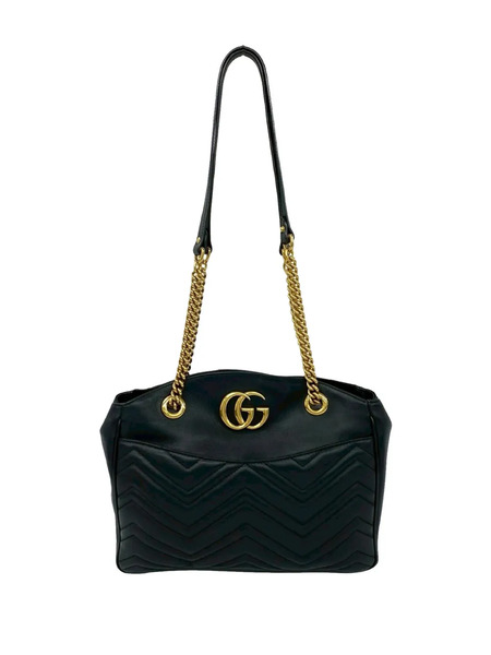  Gucci Pre-owned Bolso De Hombro Gg Marmont Mediano De Piel Y Matelassé Con Cadena 2000-2015 - Negro 