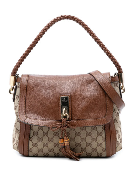  Gucci Pre-owned Bolso Satchel Bella Flap De Lona Gg 2016-2026 - Neutro 
