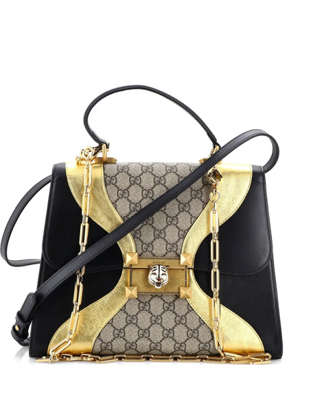  Gucci Pre-owned Bolso Satchel Osiride Mediano De Lona Revestida Con Logo Gg Y Asa Superior - Negro 
