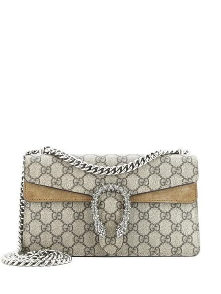  Gucci Pre-owned Dionysus Bag Gg Coated Canvas With Crystal Embellished Metal Small Shoulder Bag - Marrón 