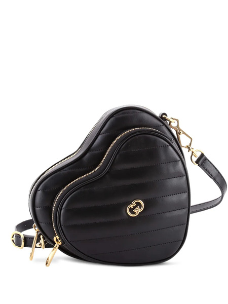  Gucci Pre-owned Interlocking G Heart Diagonal Quilted Leather Mini Shoulder Bag - Negro 