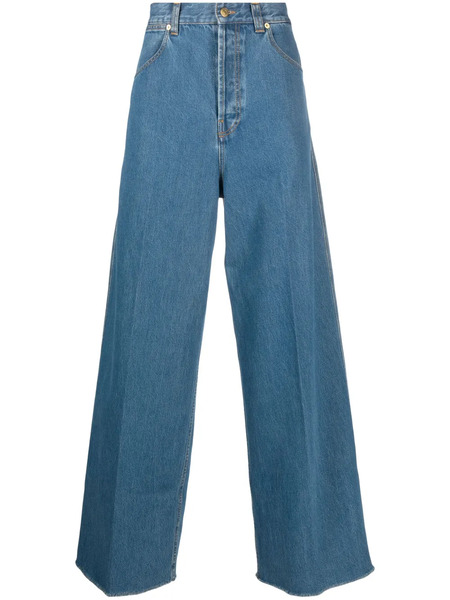  Gucci Vaqueros Anchos Con Pinzas - Azul 