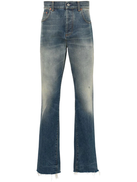  Gucci Vaqueros Rectos De Talle Medio - Azul 