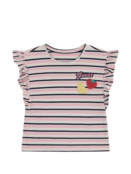  Guess Kids Camiseta A Rayas - Rosa 