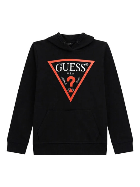  Guess Kids Sudadera Con Capucha Y Logo Triangular - Negro 