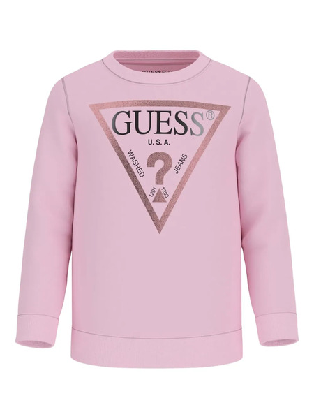  Guess Kids Sudadera Con Logo Triangular - Rosa 