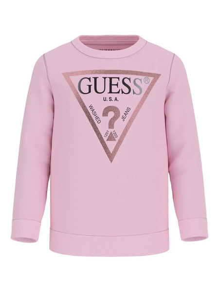  Guess Kids Sudadera Con Logo Triangular - Rosa 