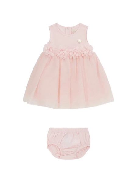  Guess Kids Vestido Con Apliques Florales - Rosa 