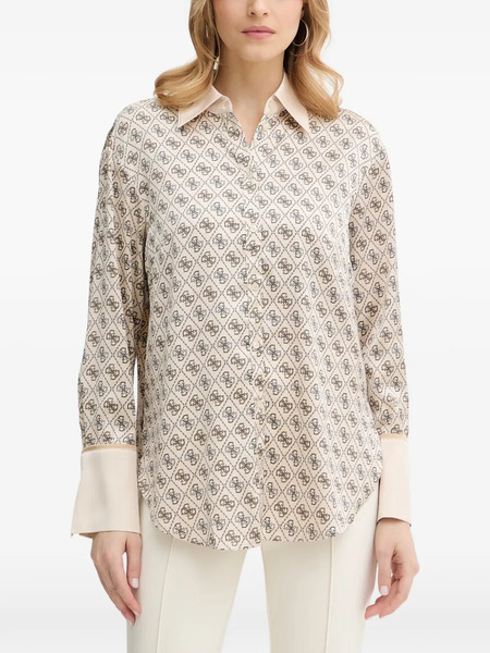 Guess Usa Patterned Collared Shirt - Neutro 