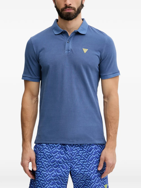  Guess Usa Polo Con Logo Triangular - Azul 