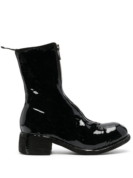  Guidi Botas Con Efecto Laminado - Negro 