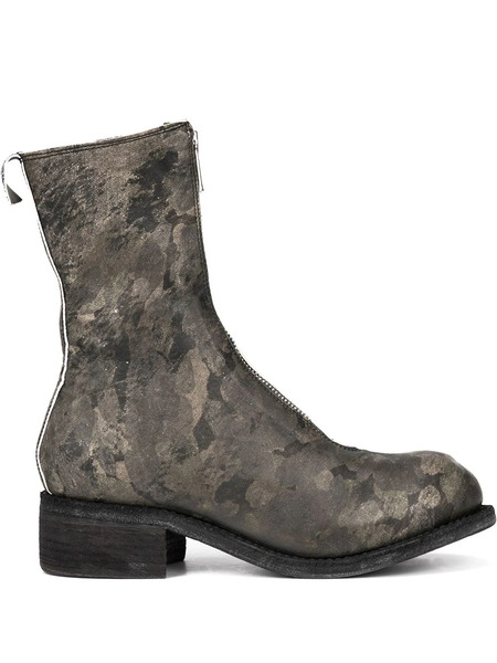  Guidi Botas Estampadas Con Cremallera - Verde 