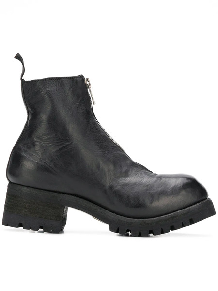  Guidi Botines Con Cremallera Frontal - Negro 