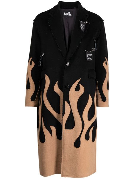  Haculla Abrigo Up In Flames Con Botones - Negro 