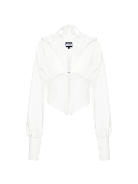  Hamza Top Karol Con Capucha - Blanco 