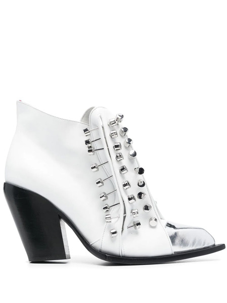  Hardot Botines Con Apliques - Blanco 