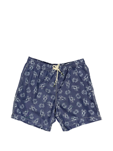  Hartford Lobster-print Drawstring Swim Shorts - Azul 