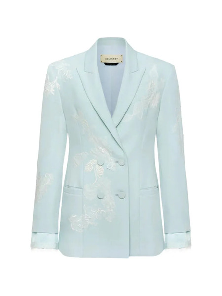  Hellessy Blazer Bruce Con Bordado Floral - Azul 