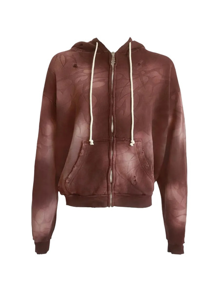  Hellstar Sudadera Con Capucha Y Efecto Lavado - Marrón 