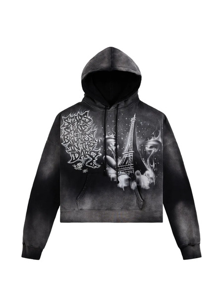  Hellstar Sudadera Eiffel Tower Con Capucha - Gris 