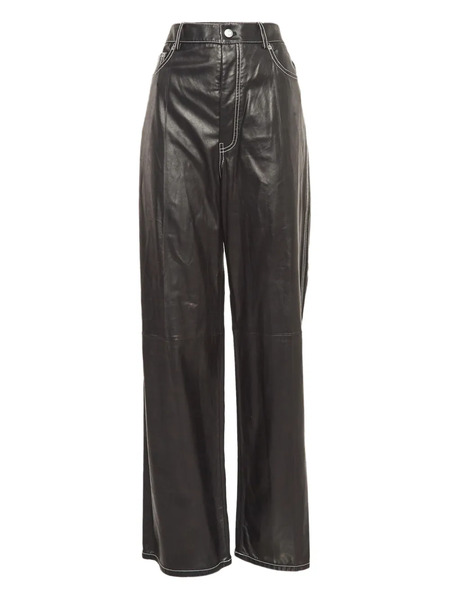  Helmut Lang Pre-owned Pantalones Con Costuras En Contraste - Negro 