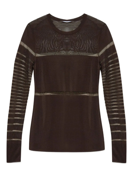  Helmut Lang Top A Capas - Marrón 