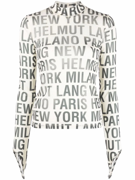  Helmut Lang Top Con Logo Estampado - Blanco 