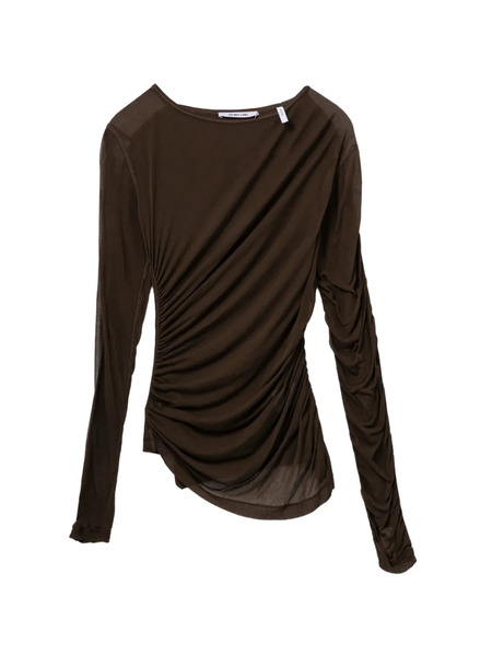  Helmut Lang Top Drapeado - Marrón 