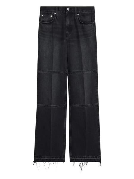  Helmut Lang Vaqueros Rectos Con Dobladillo Envejecido - Gris 