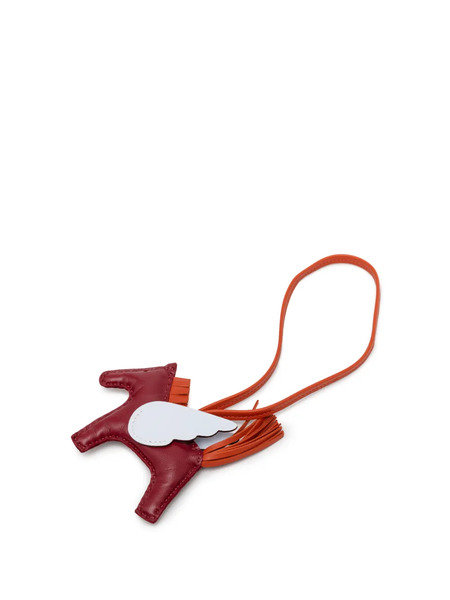  Hermès Pre-owned Llavero Grigri Rodeo Pegase Bag Charm Pm Milo De Piel De Borrego Y Cuero Swift 2022 - Naranja 